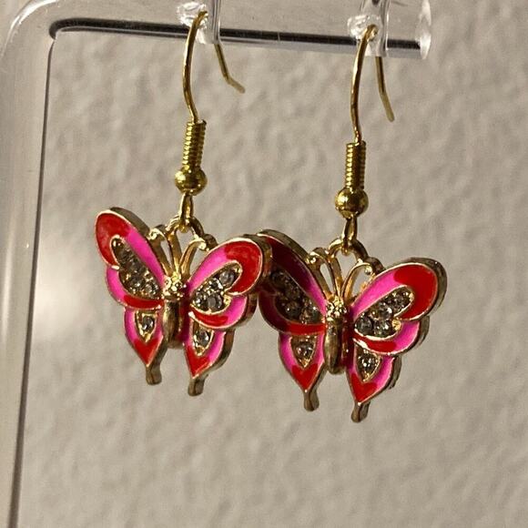 No Brand Jewelry - Drop Earrings butterfly 14k plated